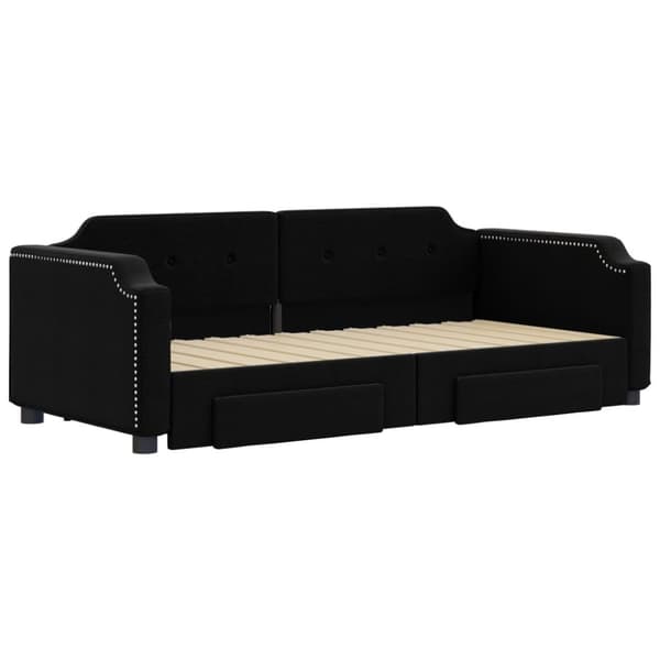 vidaXL daybed med udtræk og skuffer 80x200 cm stof sort