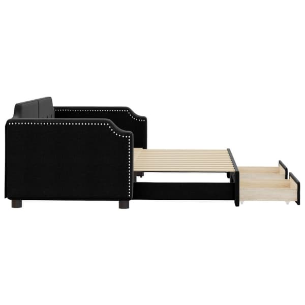 vidaXL daybed med udtræk og skuffer 80x200 cm stof sort