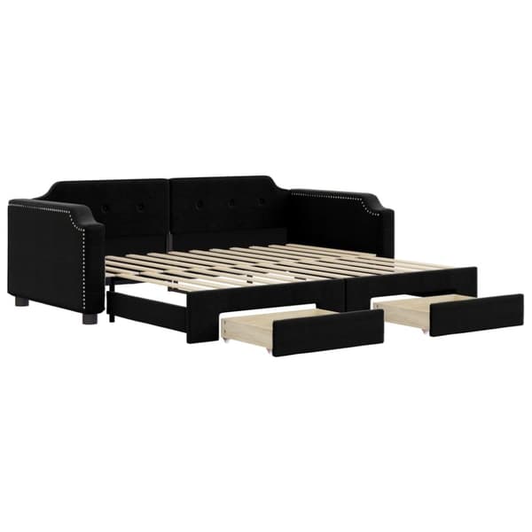 vidaXL daybed med udtræk og skuffer 80x200 cm stof sort