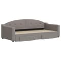 Miniatyrbillede 2 af 11: vidaXL daybed med udtræk og skuffer 90x200 cm stof gråbrun