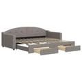 Miniatyrbillede 1 af 11: vidaXL daybed med udtræk og skuffer 90x200 cm stof gråbrun