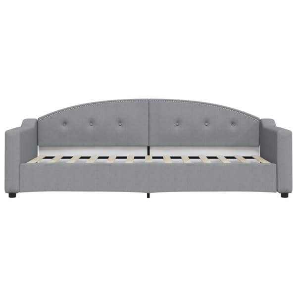 vidaXL daybed med udtræk og skuffer 90x190 cm stof lysegrå