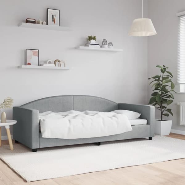 vidaXL Dagbädd ljusgrå 90x190 cm tyg