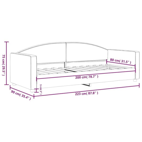 vidaXL Dagbädd taupe 80x200 cm tyg