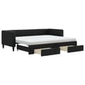 Miniatyrbillede 3 af 11: vidaXL daybed med udtræk og skuffer 80x200 cm stof sort