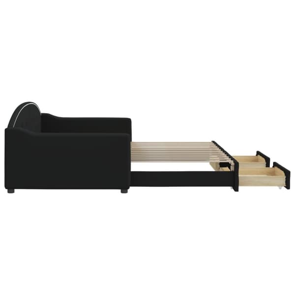 vidaXL daybed med udtræk og skuffer 100x200 cm stof sort