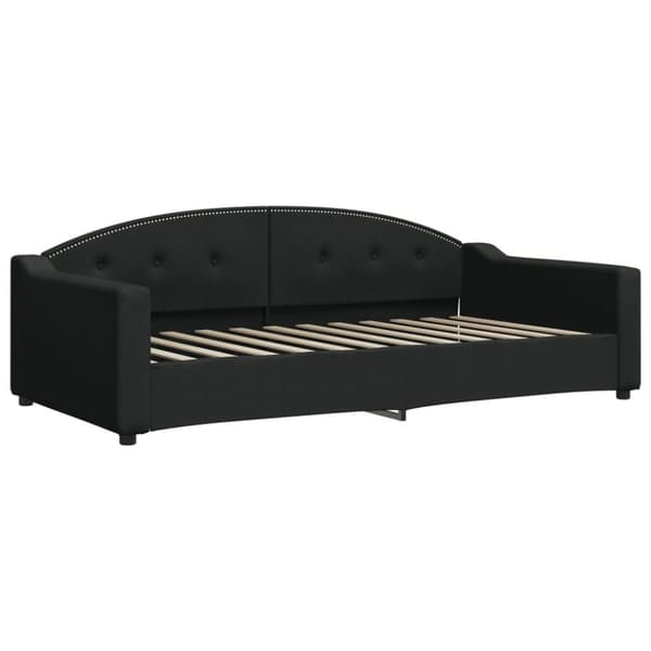 vidaXL daybed med udtræk og skuffer 100x200 cm stof sort