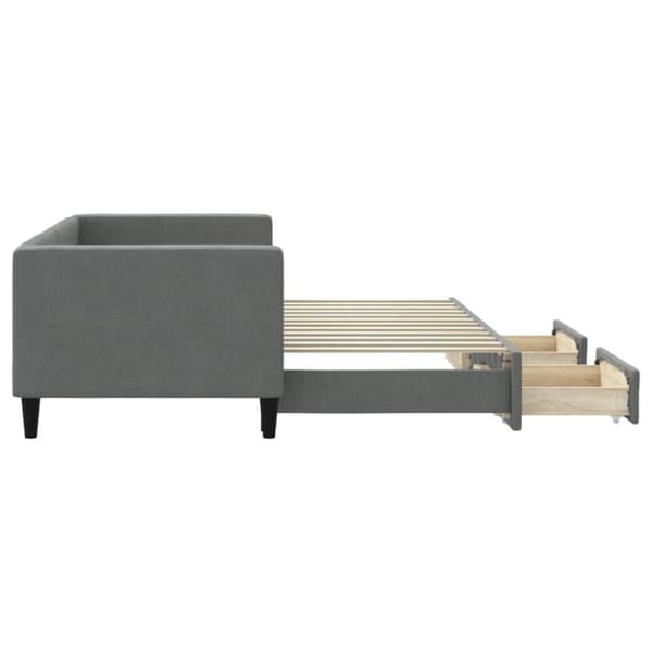 vidaXL daybed med udtræk og skuffer 80x200 cm stof mørkegrå