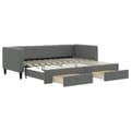 Miniatyrbillede 2 af 11: vidaXL daybed med udtræk og skuffer 80x200 cm stof mørkegrå