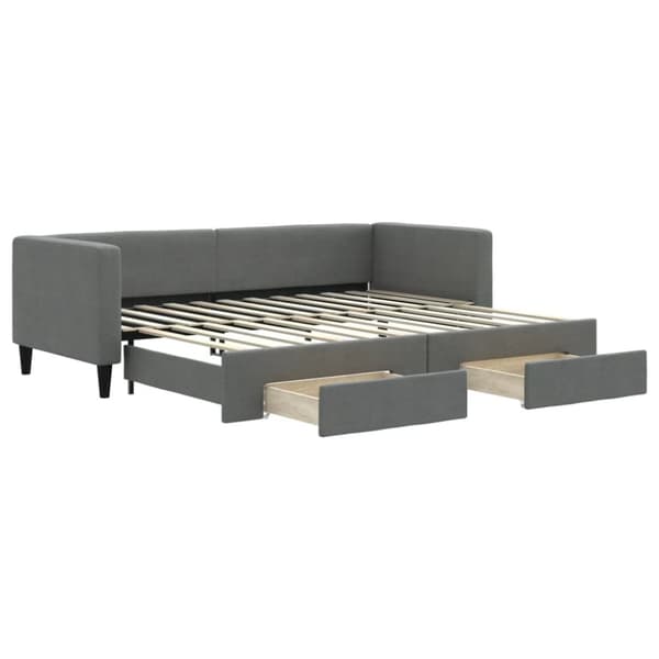 vidaXL daybed med udtræk og skuffer 80x200 cm stof mørkegrå