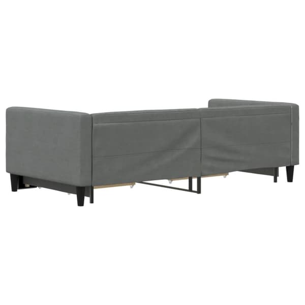 vidaXL daybed med udtræk og skuffer 90x190 cm stof mørkegrå