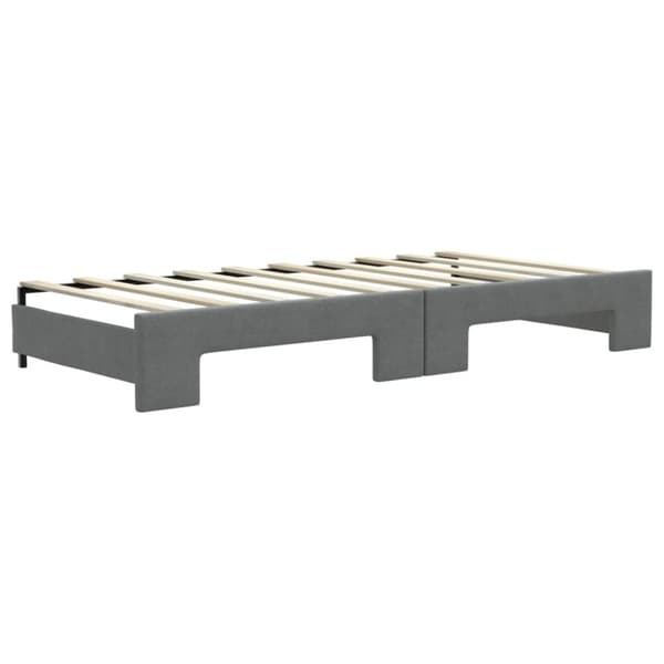 vidaXL daybed med udtræk og skuffer 90x190 cm stof mørkegrå