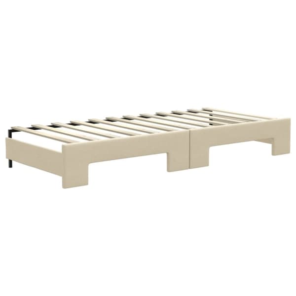 vidaXL daybed med udtræk og skuffer 80x200 cm stof cremefarvet