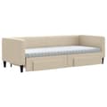 Miniatyrbillede 2 af 11: vidaXL daybed med udtræk og skuffer 80x200 cm stof cremefarvet