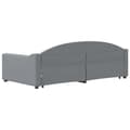 Miniatyrbillede 5 af 11: vidaXL daybed med udtræk og skuffer 100x200 cm stof lysegrå