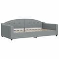 Miniatyrbillede 6 af 11: vidaXL daybed med udtræk og skuffer 100x200 cm stof lysegrå