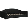 Miniatyrbillede 5 af 11: vidaXL daybed med udtræk og skuffer 90x190 cm stof sort