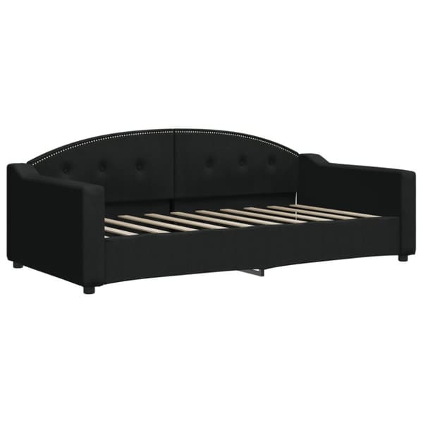 vidaXL daybed med udtræk og skuffer 90x190 cm stof sort