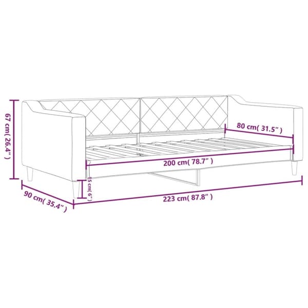 vidaXL Dagbädd svart 80x200 cm tyg