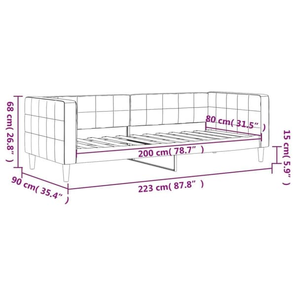 vidaXL daybed 80x200 cm velour blå