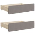 Miniatyrbillede 8 af 11: vidaXL daybed med udtræk og skuffer 80x200 cm stof gråbrun