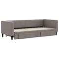 Miniatyrbillede 2 af 11: vidaXL daybed med udtræk og skuffer 80x200 cm stof gråbrun