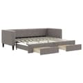 Miniatyrbillede 1 af 11: vidaXL daybed med udtræk og skuffer 80x200 cm stof gråbrun
