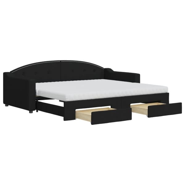 vidaXL daybed med udtræk og skuffer 80x200 cm stof sort