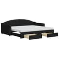 Miniatyrbillede 3 af 11: vidaXL daybed med udtræk og skuffer 80x200 cm stof sort