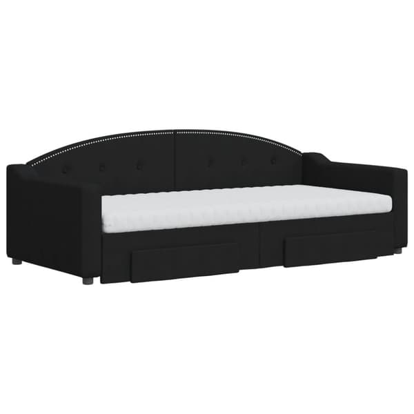 vidaXL daybed med udtræk og skuffer 80x200 cm stof sort