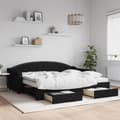 Miniatyrbillede 2 af 11: vidaXL daybed med udtræk og skuffer 80x200 cm stof sort
