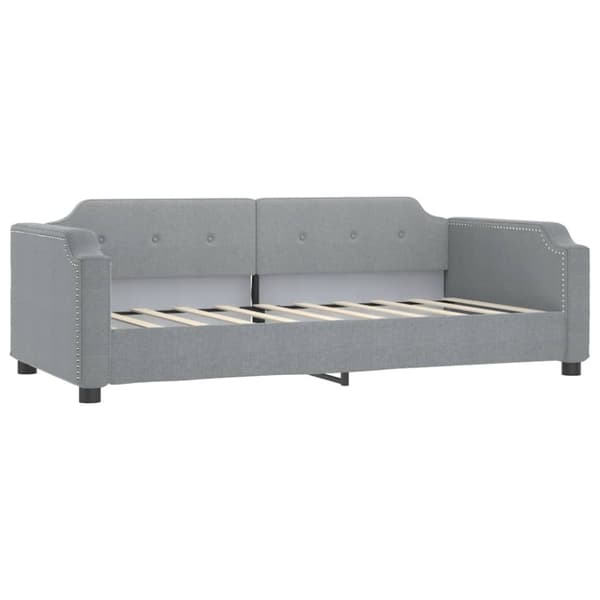 vidaXL daybed med udtræk og skuffer 100x200 cm stof lysegrå