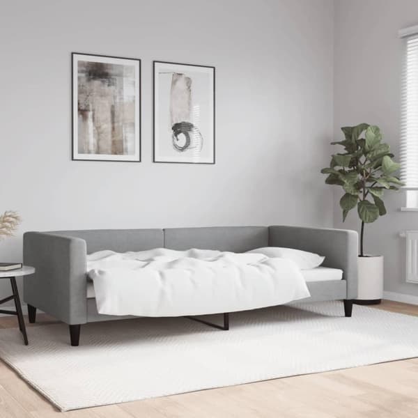 vidaXL Dagbädd ljusgrå 100x200 cm tyg