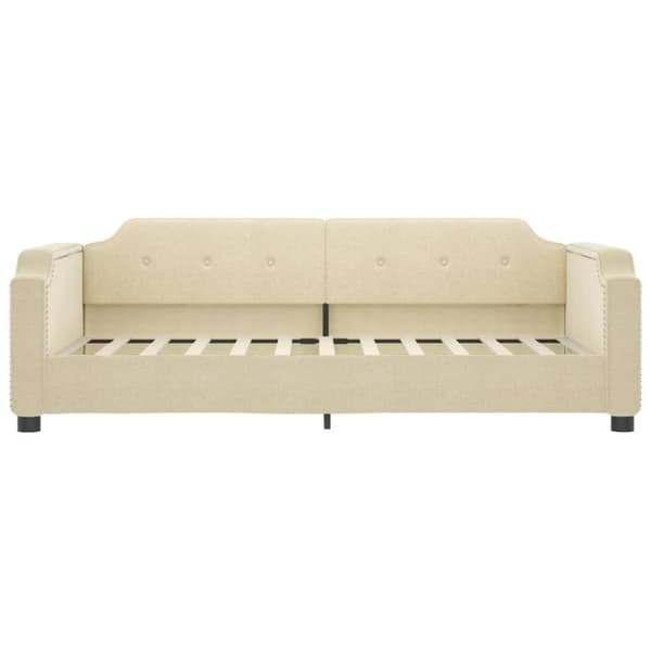 vidaXL daybed med madras 90x200 cm stof cremefarvet