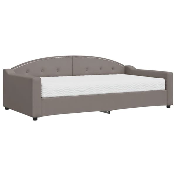 vidaXL daybed med madras 100x200 cm stof gråbrun