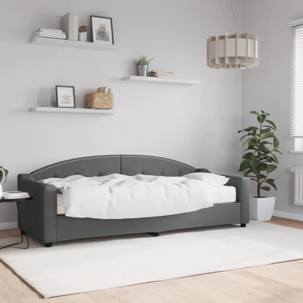 vidaXL daybed med madras 80x200 cm stof mørkegrå
