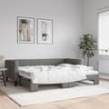 Miniatyrbillede 11 af 11: vidaXL daybed med udtræk 90x200 cm stof mørkegrå