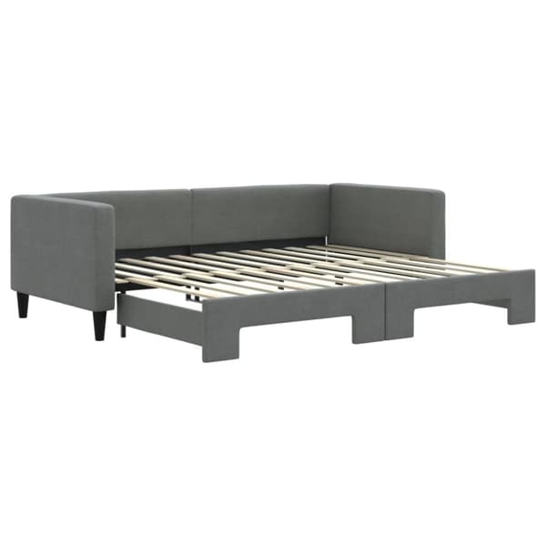 vidaXL daybed med udtræk 90x200 cm stof mørkegrå