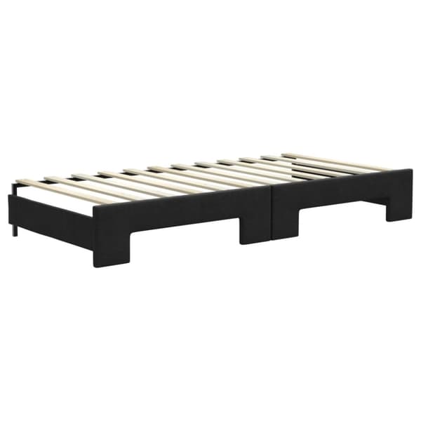 vidaXL Dagbädd utdragbar med madrasser svart 90x200 cm tyg