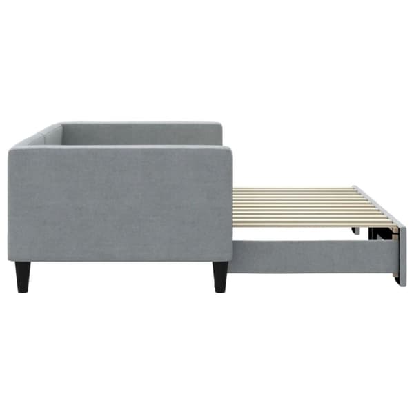 vidaXL Dagbädd utdragbar ljusgrå 90x200 cm tyg