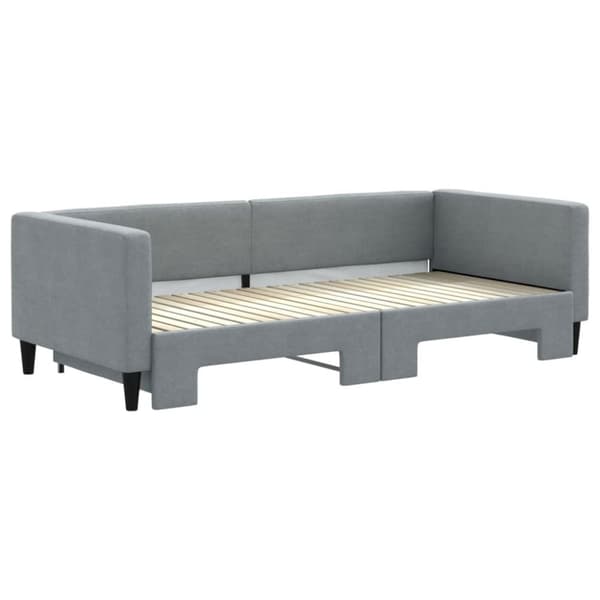 vidaXL Dagbädd utdragbar ljusgrå 90x200 cm tyg