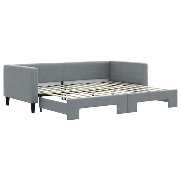 vidaXL Dagbädd utdragbar ljusgrå 90x200 cm tyg