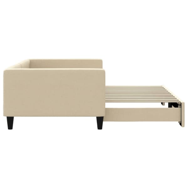 vidaXL daybed med udtræk 100x200 cm stof cremefarvet
