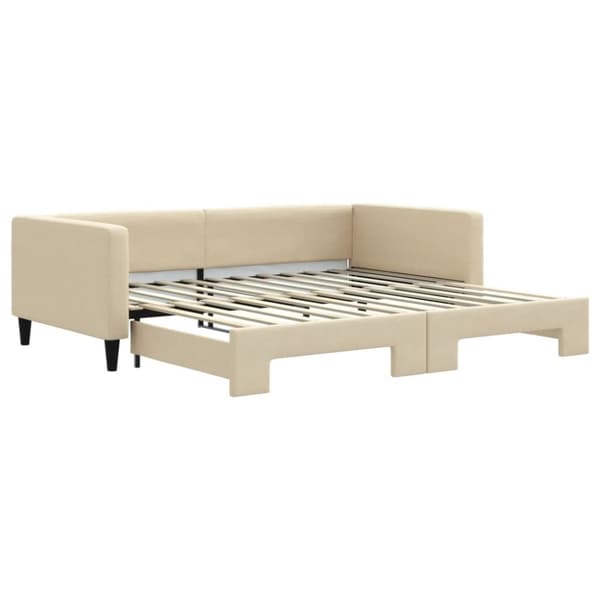 vidaXL daybed med udtræk 100x200 cm stof cremefarvet