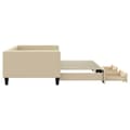 Miniatyrbillede 3 af 11: vidaXL daybed med udtræk og skuffer 100x200 cm stof cremefarvet