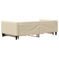 Miniatyrbillede 4 af 11: vidaXL daybed med udtræk og skuffer 100x200 cm stof cremefarvet