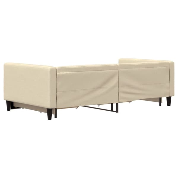 vidaXL daybed med udtræk og skuffer 100x200 cm stof cremefarvet
