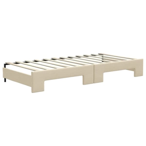vidaXL daybed med udtræk og skuffer 100x200 cm stof cremefarvet