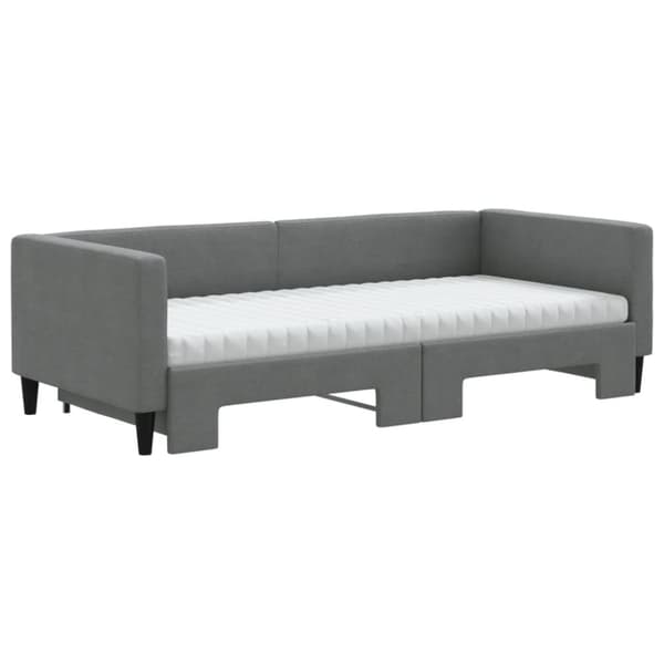 vidaXL Dagbädd utdragbar med madrasser mörkgrå 90x200 cm tyg