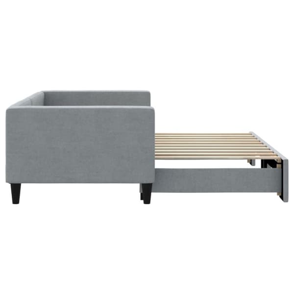 vidaXL daybed med udtræk 90x190 cm stof lysegrå